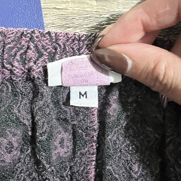 Habitat Vintage Midi Printed Skirt Size M Purple Grunge Whimsy Goth Romantic - Picture 7 of 8